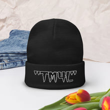 Load image into Gallery viewer, TM4L Beanie ON SALE ( Black Letters &amp; White Outline )
