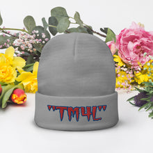 Load image into Gallery viewer, TM4L Beanie ON SALE ( Red Letters &amp; Royal Blue Outline )
