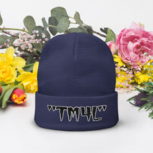 Load image into Gallery viewer, TM4L Beanie ON SALE ( Black Letters &amp; White Outline )
