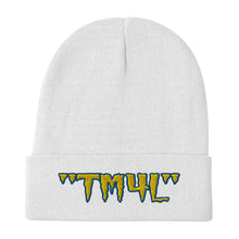 Load image into Gallery viewer, TM4L Beanie ( Yellow Letters &amp; Blue Outline )
