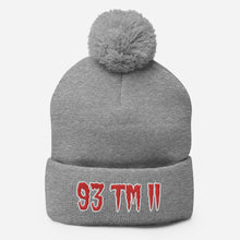 Load image into Gallery viewer, 93 TM 11 Pom-Pom Beanie ( Red Letters &amp; White Outline )
