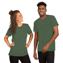 Load image into Gallery viewer, TM4L Short-Sleeve T-Shirt ( Green Letters &amp; Blue Outline )
