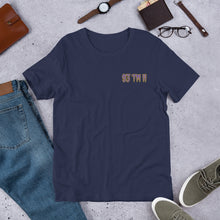 Load image into Gallery viewer, 93 TM 11 Short-Sleeve T-Shirt ( Purple Letters &amp; Yellow Outline )

